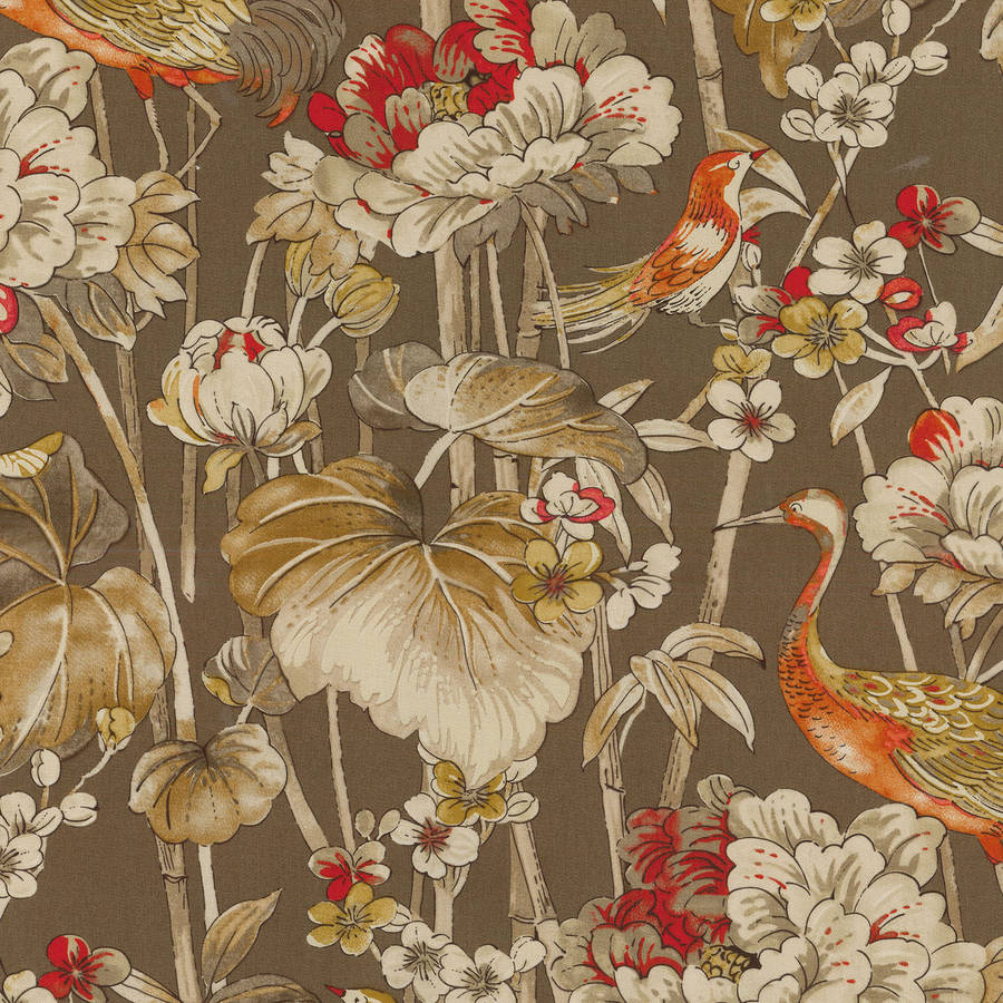 A Brown And Red Floral Pattern Wallpaper