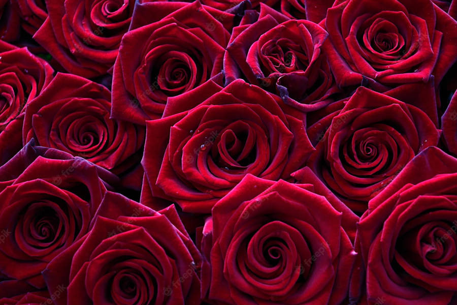 A Bunch Of Red Roses Wallpaper
