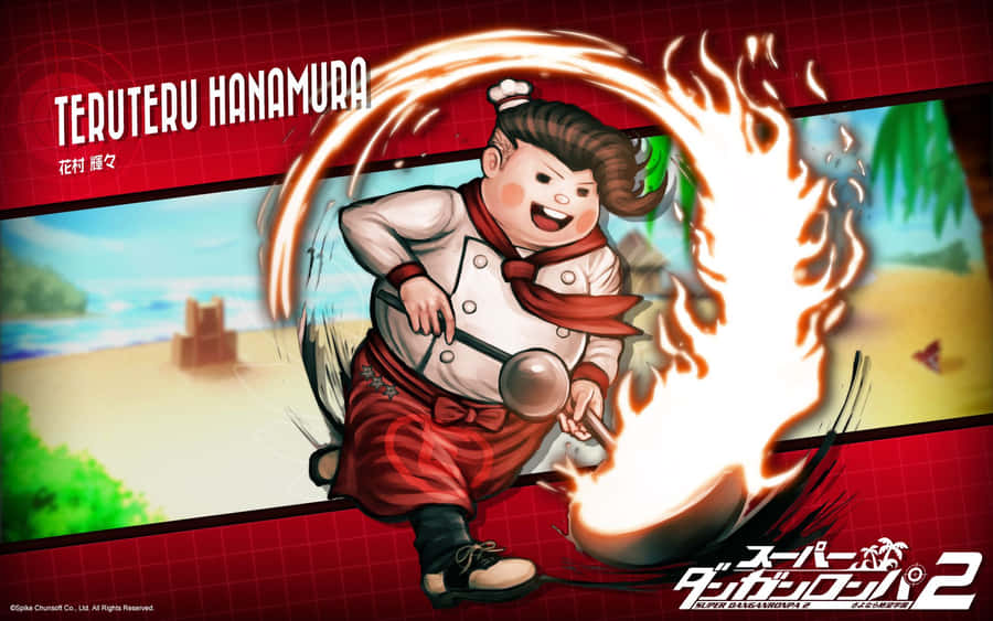 A Cartoon Character Is Cooking With Fire Wallpaper