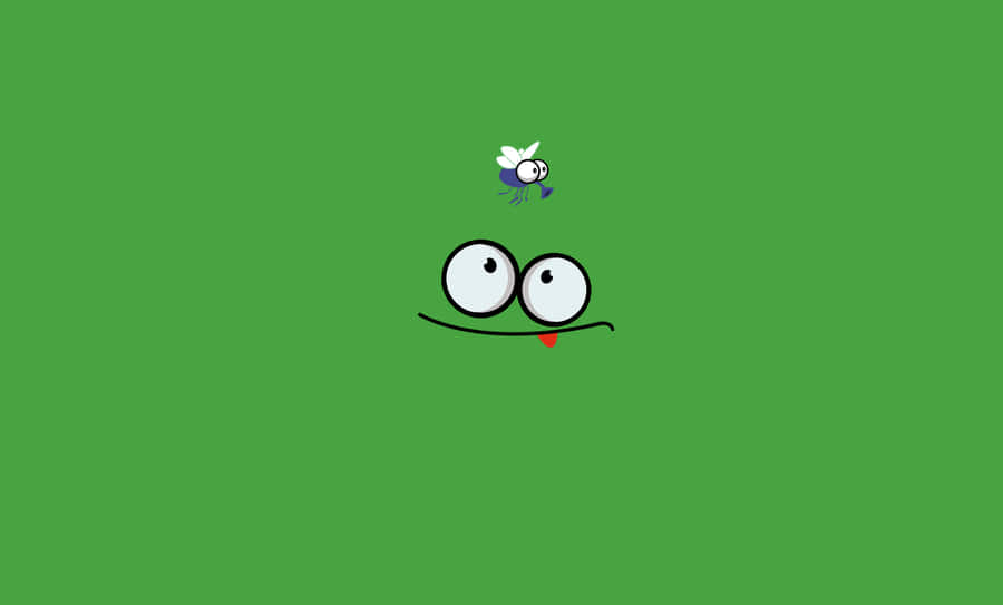 A Cartoon Face With A Green Background Wallpaper