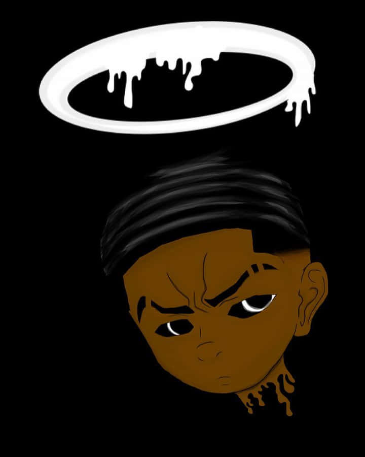 A Cartoon Of A Black Man With A Halo Wallpaper