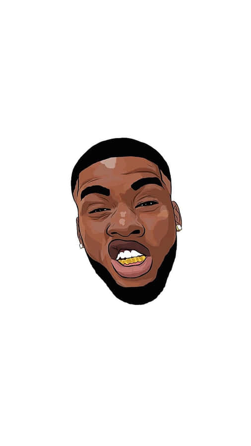 A Cartoon Of A Man With A Beard And Gold Teeth Wallpaper