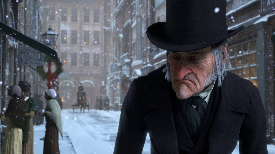 A Christmas Carol Ebenezer Frown Face Wallpaper