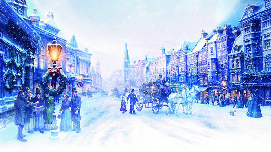 A Christmas Carol Setting Wallpaper