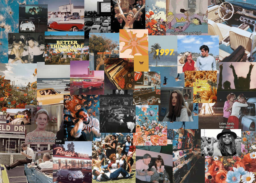 A Classic Aesthetic Depiction Of A Retro Laptop With Vibrant Colors Wallpaper