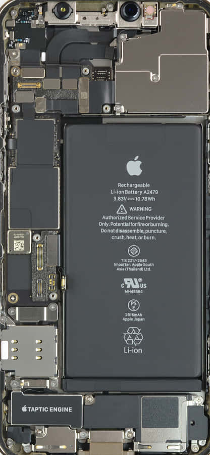 A Close-up Of The Inner Components Of A Modern Smartphone Wallpaper