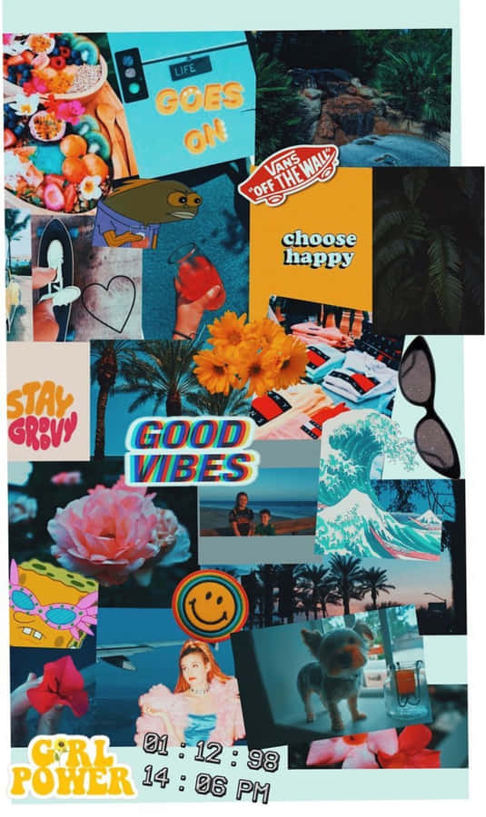 A Collage Of Photos With Different Colors And Pictures Wallpaper