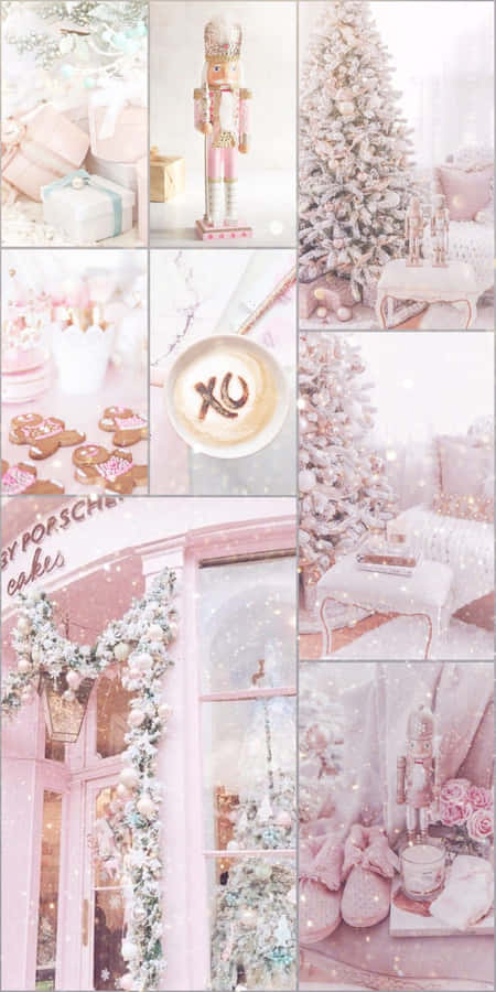A Collage Of Pictures Of Christmas Decorations Wallpaper