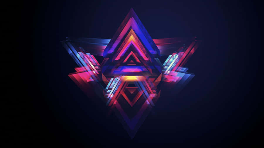 A Colorful Abstract Design With A Triangle In The Middle Wallpaper