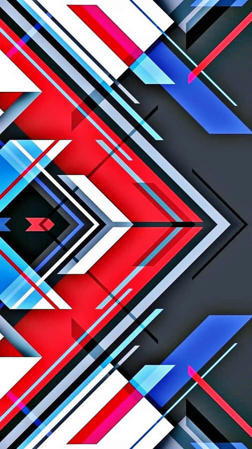 A Colorful Abstract Design With Red, Blue, And White Lines Wallpaper