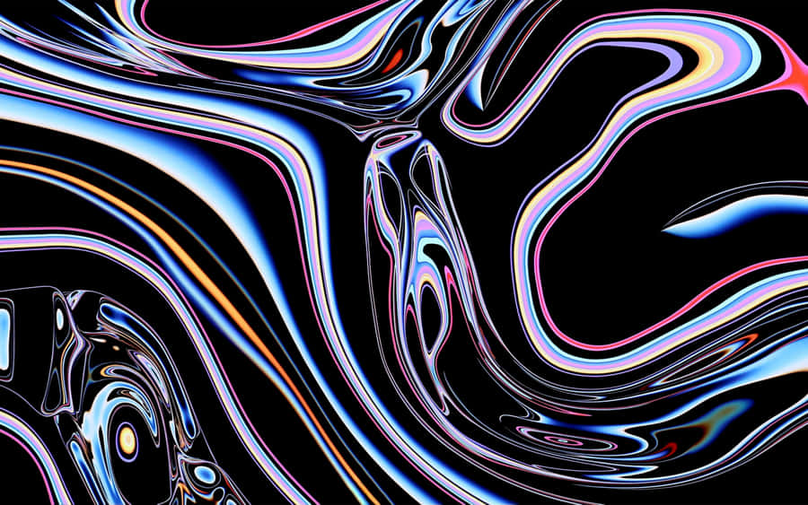 A Colorful Abstract Painting On A Black Background Wallpaper