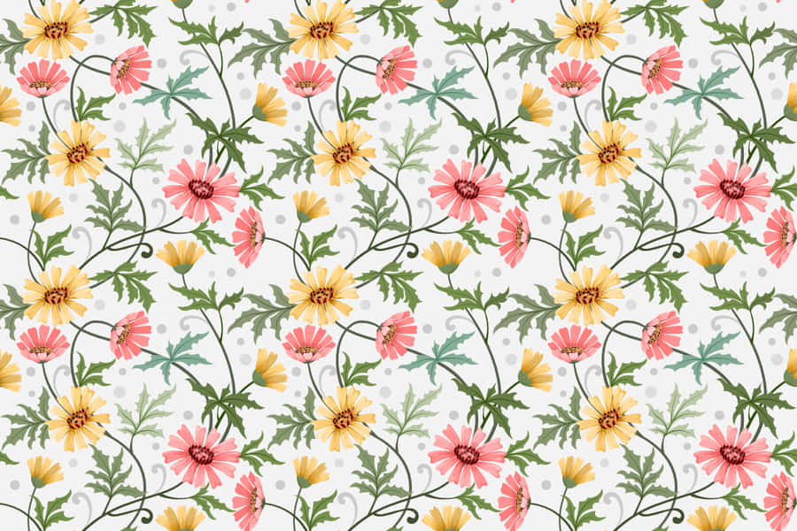 A Colorful And Detailed Flower Drawing Wallpaper