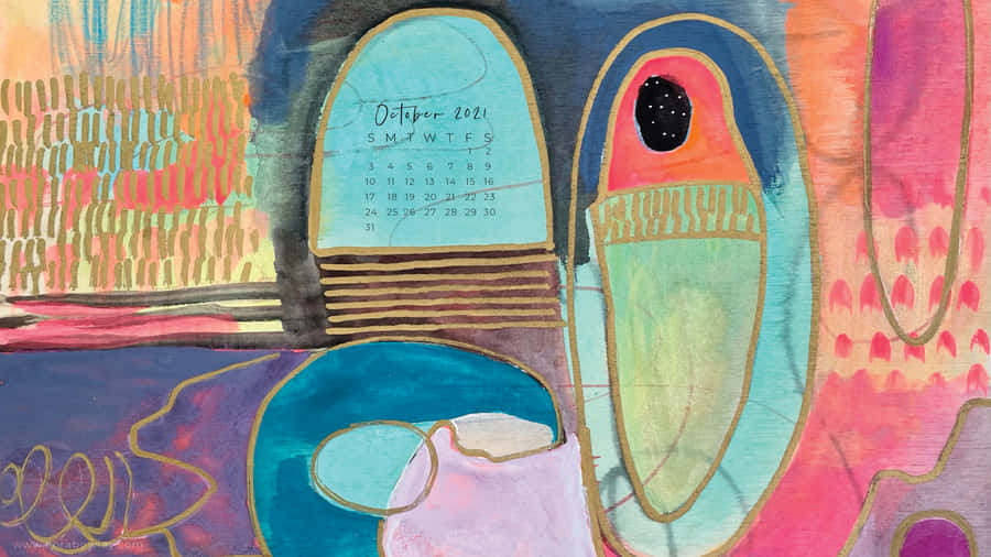 A Colorful Painting Of A Woman With A Hat Wallpaper