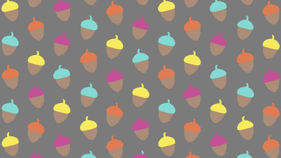 A Colorful Pattern Of Ice Cream Cones On A Gray Background Wallpaper