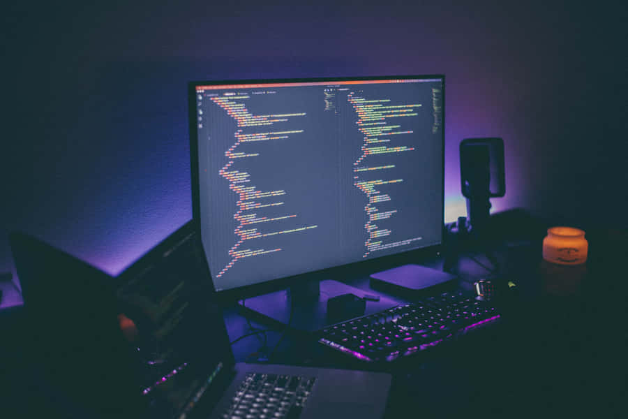 A Computer Technician Diagnosing An It Issue Wallpaper