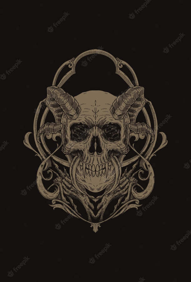 A Cosmic Skull Radiating With Energy Wallpaper