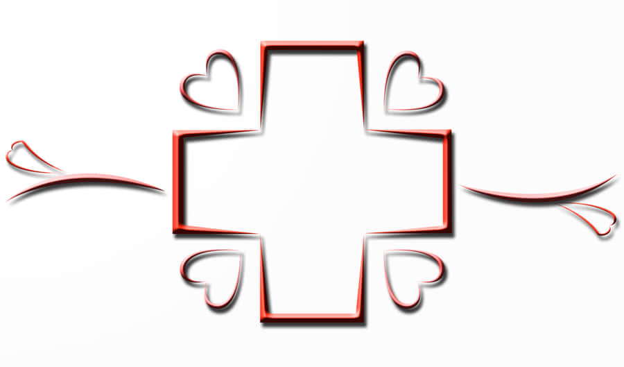 A Cross With Hearts On It Wallpaper