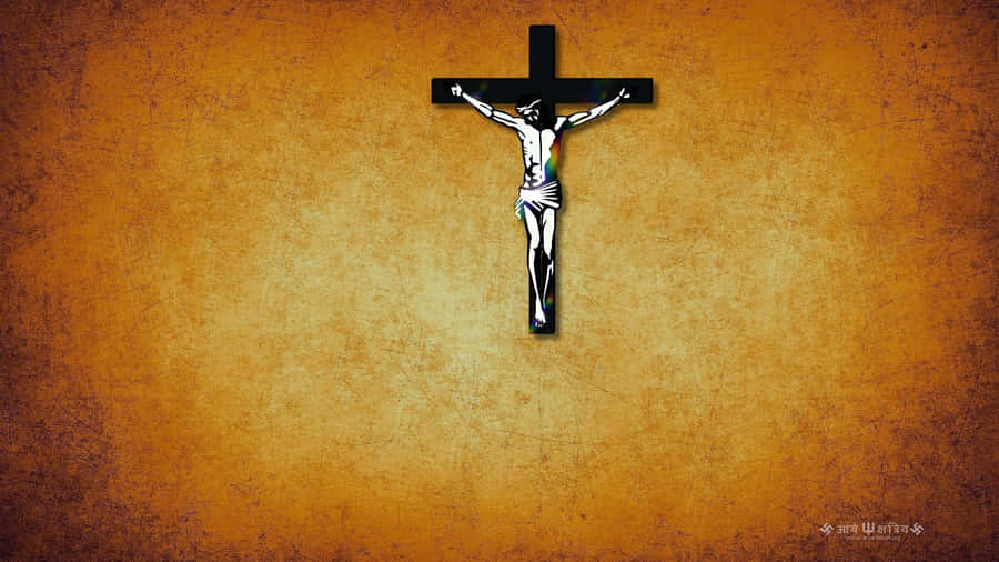 A Desktop Environment Showcasing The Beauty Of Catholic Iconography Wallpaper