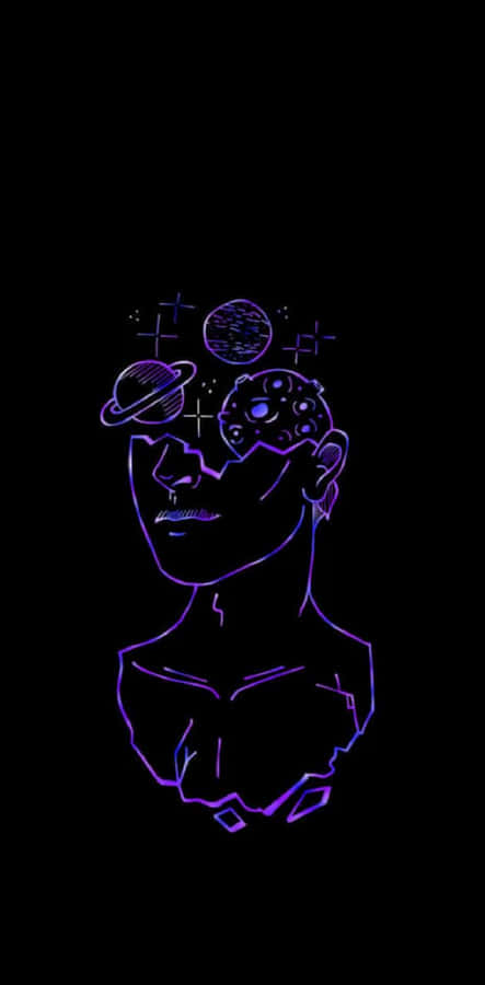 A Drawing Of A Person With A Rainbow In The Background Wallpaper