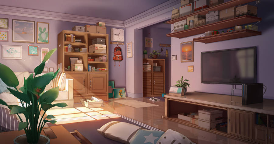 A Dreamy Anime-inspired Bedroom Wallpaper