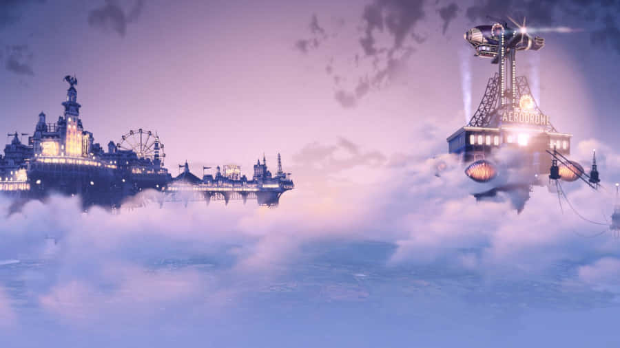 A Dreamy Pastel-hued Anime Landscape Wallpaper