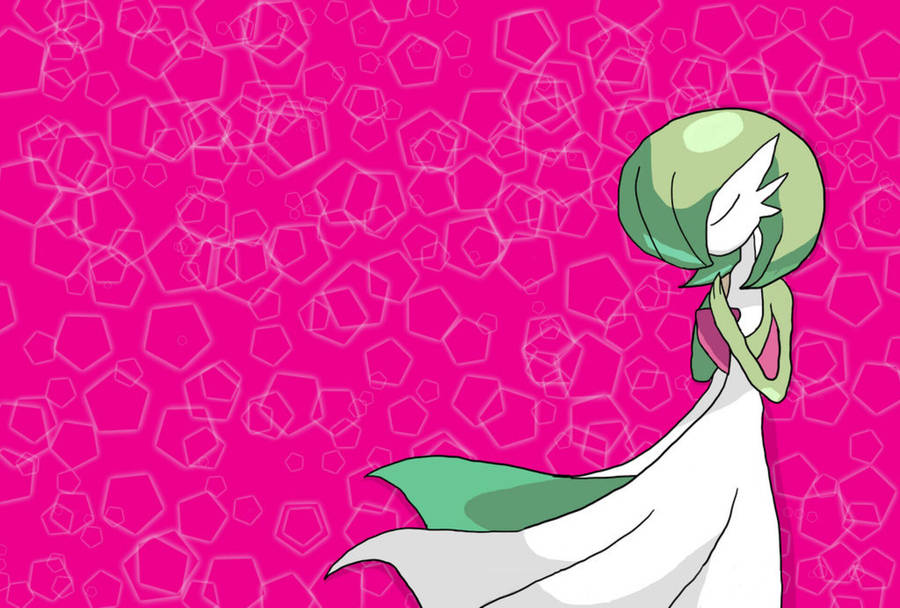 A Fairy-like Gardevoir Smiles Sweetly While Surrounded By A Pink Aura Wallpaper