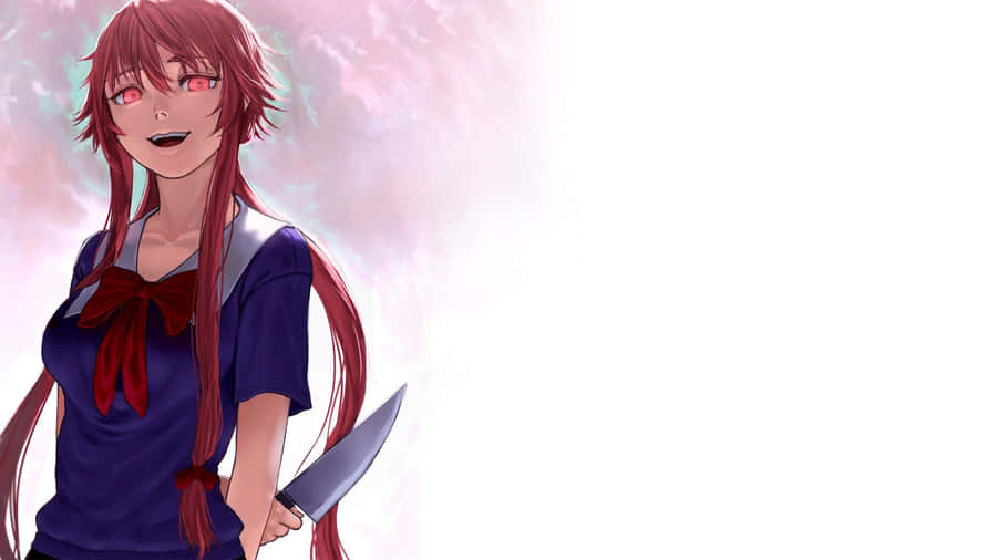 A Fear-inspiring Psycho Anime Girl With A Menacing Glare. Wallpaper