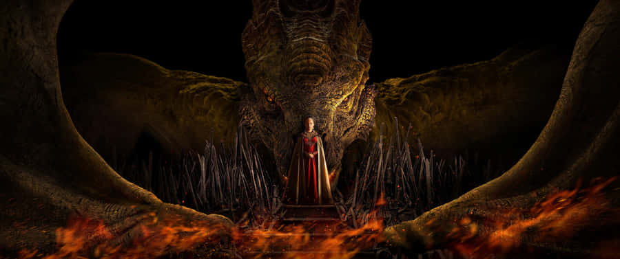 A Fearsome Dragon In A Stunning 3440x1440 Resolution. Wallpaper