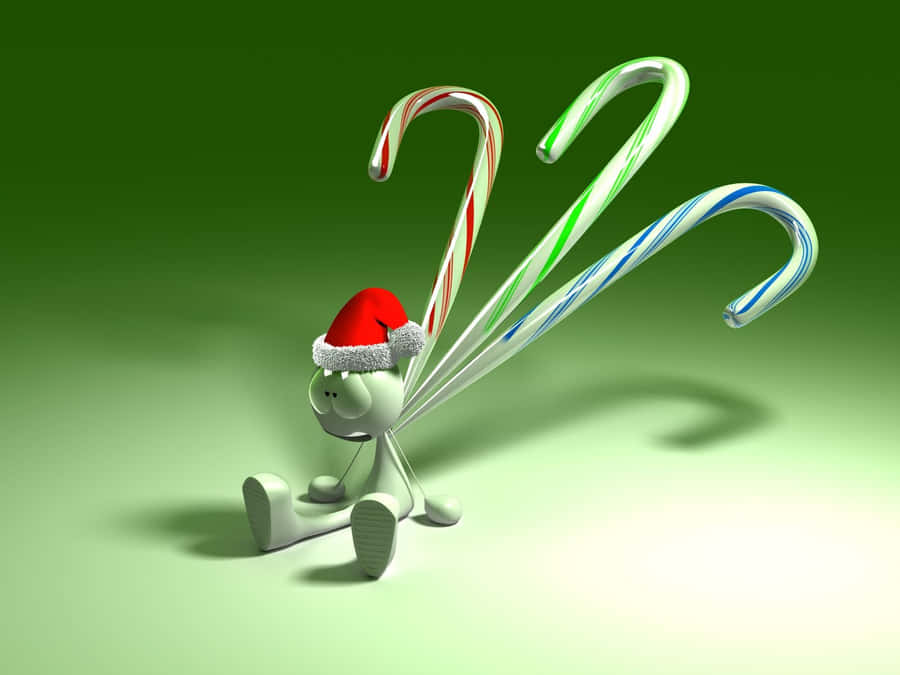 A Festive 3d Christmas Scene Wallpaper