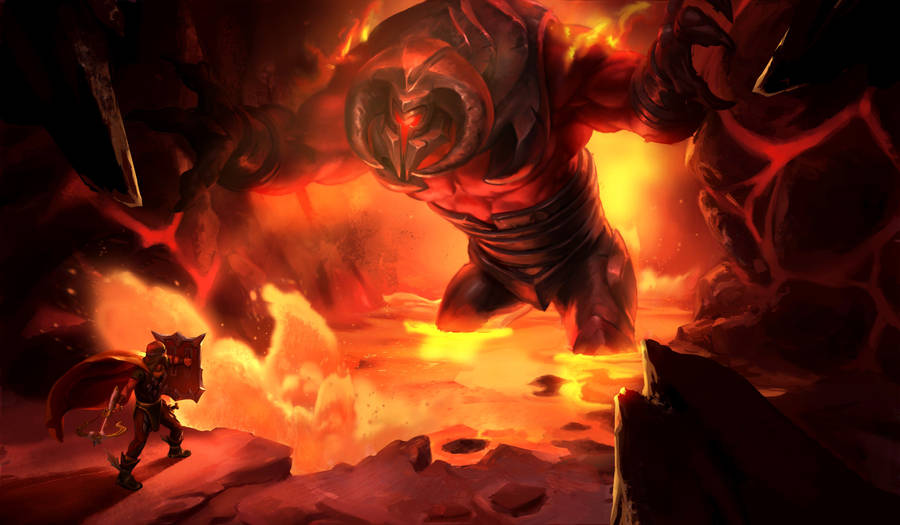 A Fierce Lava Monster In Old School Runescape Wallpaper