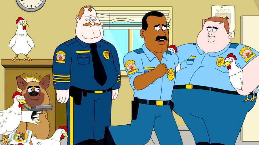 A Flock Of Chicken In A Paradise Pd Scene Wallpaper