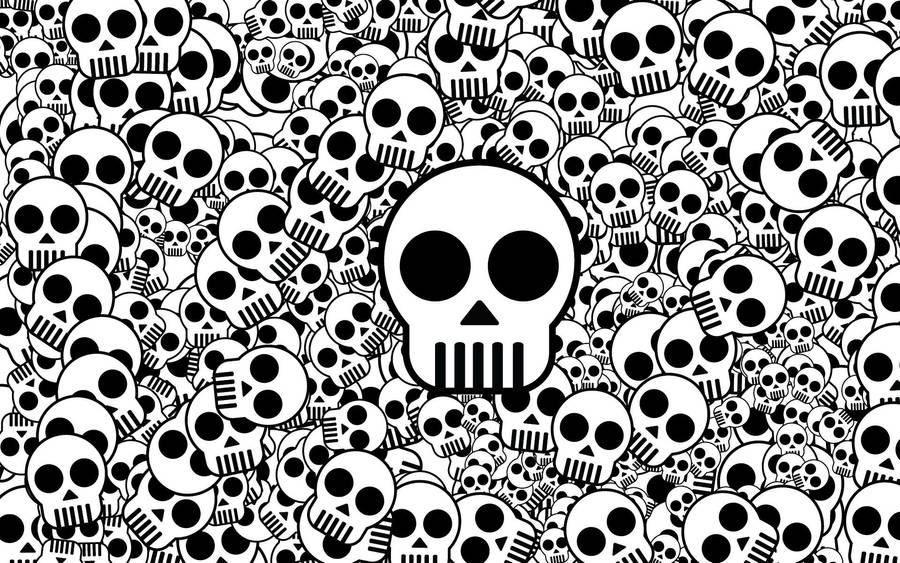 A Flock Of Cute Skeleton Skulls Wallpaper