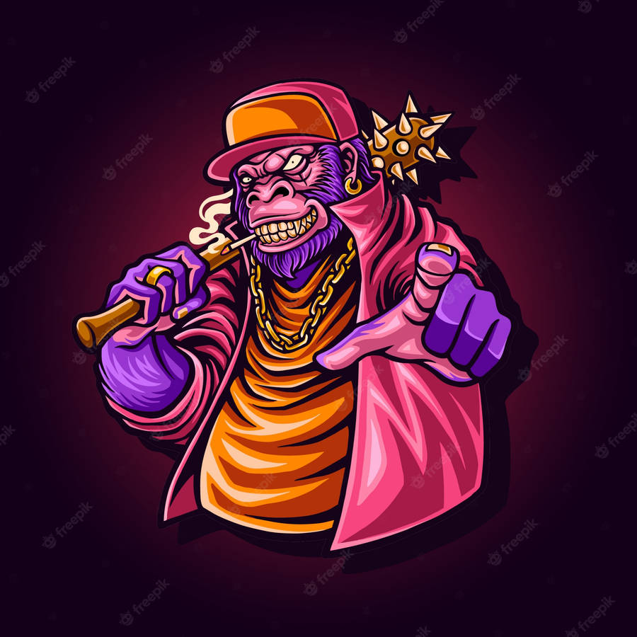 A Gangsta Cartoon Representing Street Life And Attitude. Wallpaper