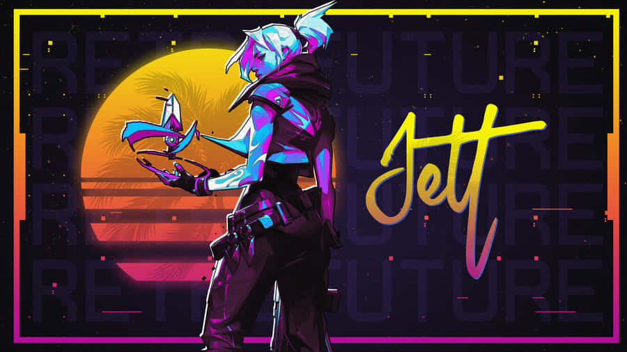 A Girl In Neon Colors Is Standing In Front Of A Neon Light Wallpaper