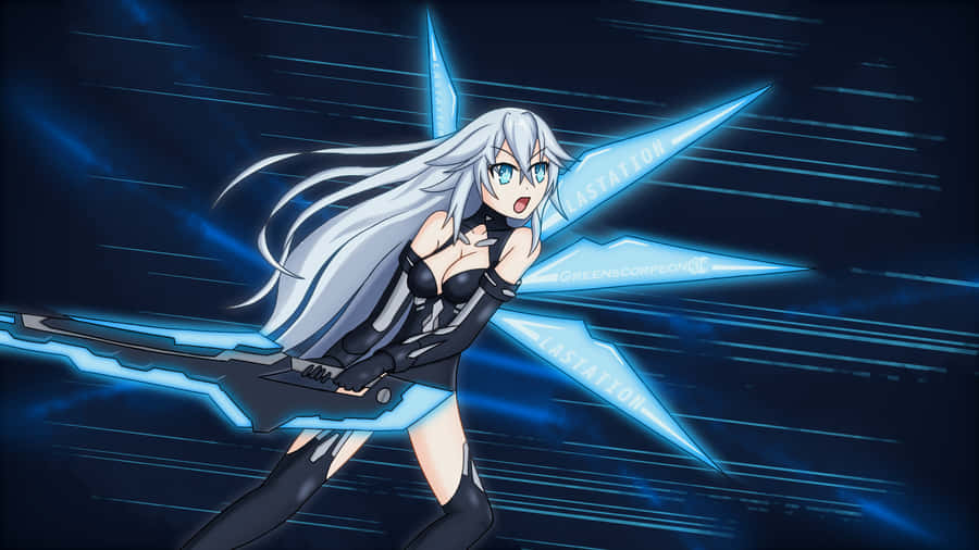 A Girl With Long Hair And Blue Eyes Holding A Sword Wallpaper