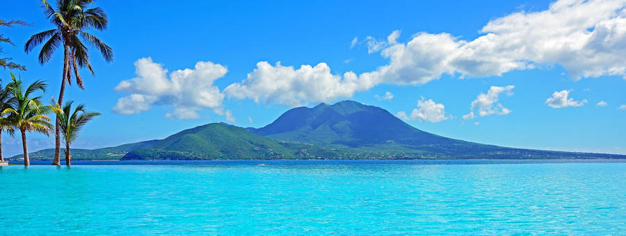 A Glimpse Of Paradise - Tropical Island In St. Kitts And Nevis Wallpaper