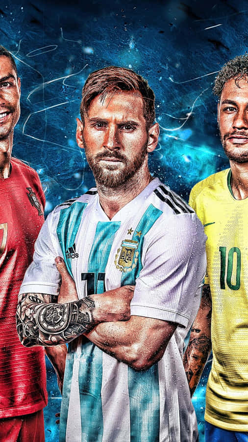 A Group Of Soccer Players Standing Together Wallpaper