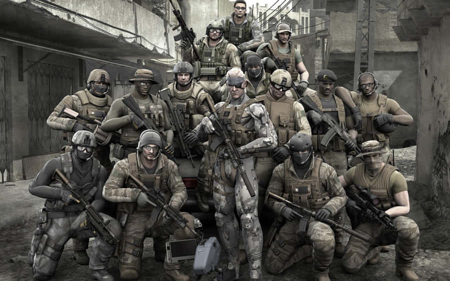 A Group Of Soldiers Posing For A Picture Wallpaper