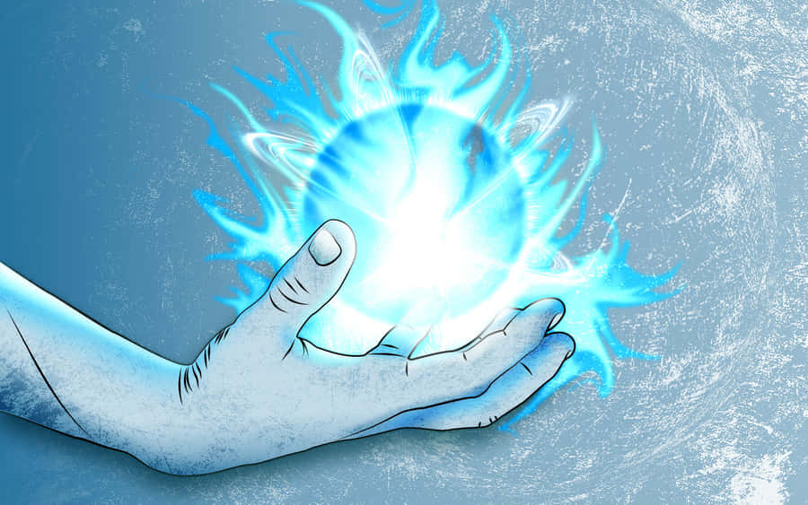 A Hand Holding A Blue Fireball Wallpaper