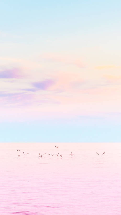 A Joyful Pastel Landscape Of Ethereal Beauty. Wallpaper