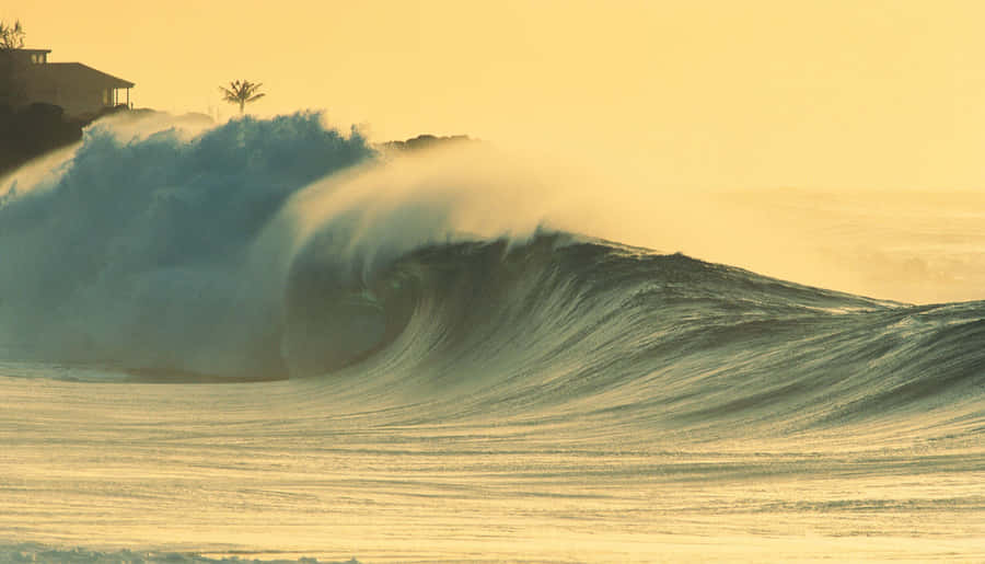 A Large Wave Is Breaking Wallpaper