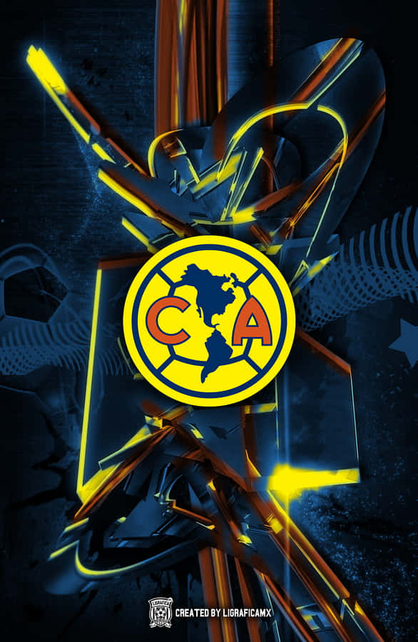 A Logo With A Neon Light On It Wallpaper