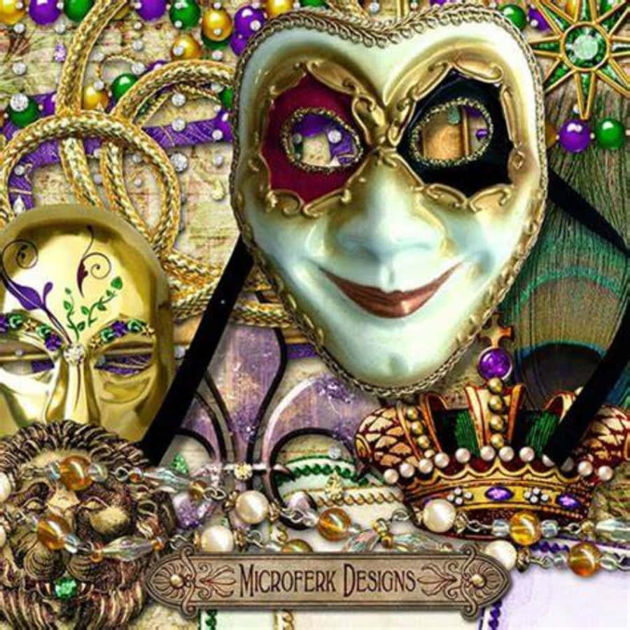 A Look At The Vibrant Mardi Gras Celebration In Full Swing Wallpaper