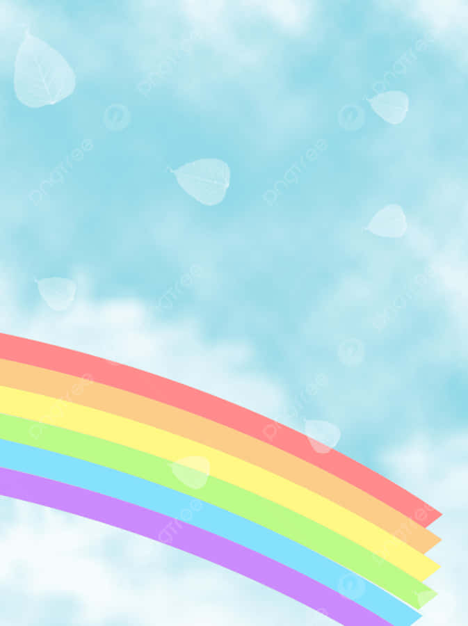 A Magical View Of A Beautiful Rainbow Over The Horizon Wallpaper