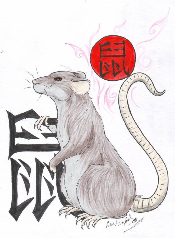 A Majestic Artistic Interpretation Of The Chinese Rat Zodiac Symbol Wallpaper