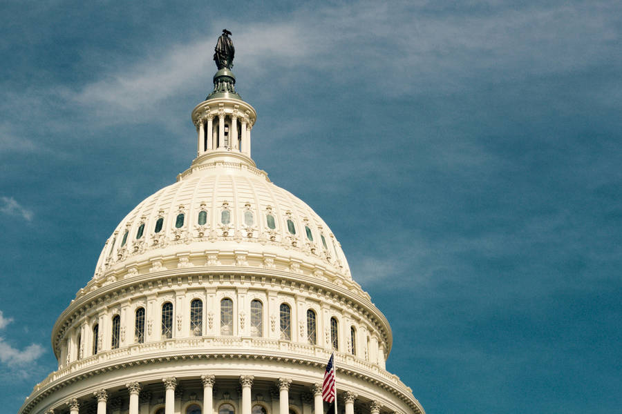 A Majestic Close-up View Of The U.s. Capitol Hill Wallpaper