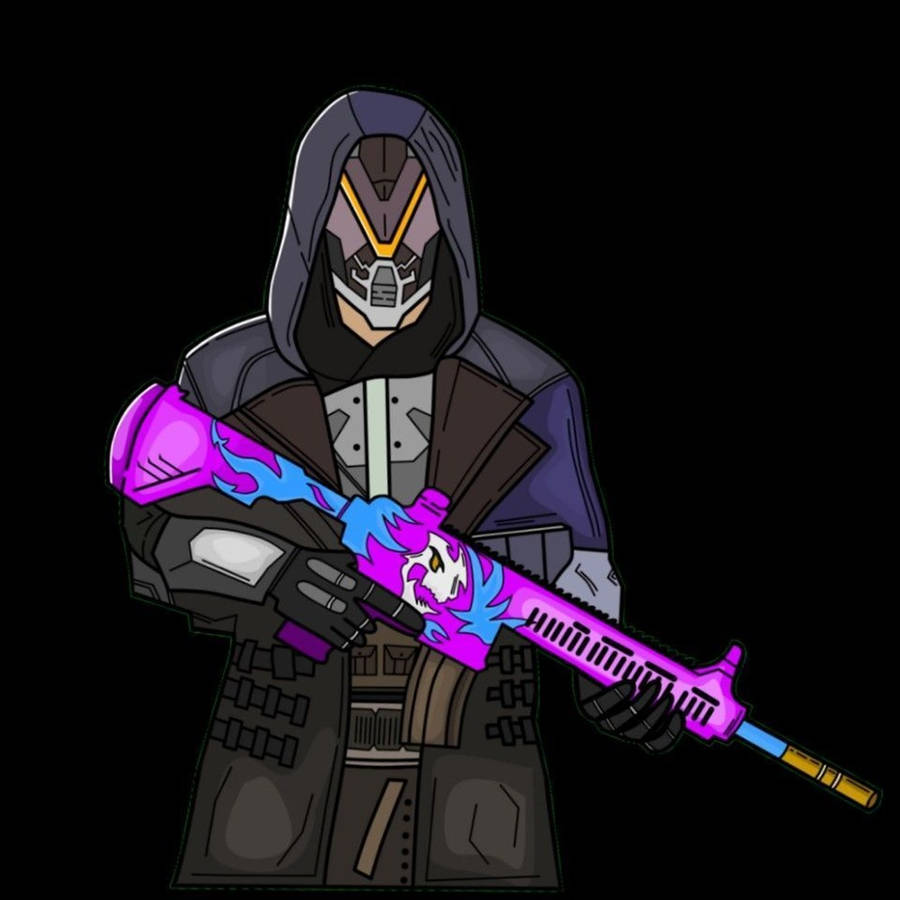 A Man Holding A Purple Gun Wallpaper