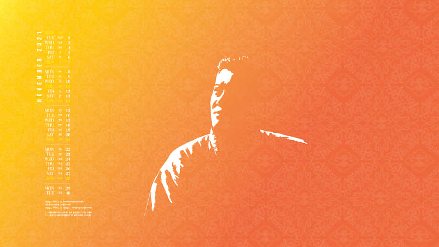 A Man Is Silhouetted Against An Orange Background Wallpaper