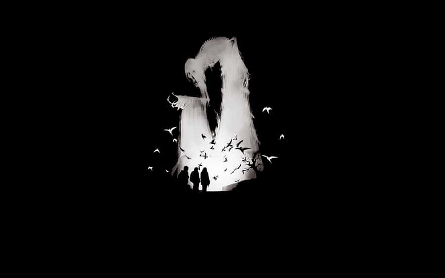 A Mysterious Look At Harry Potter In Black And White Wallpaper