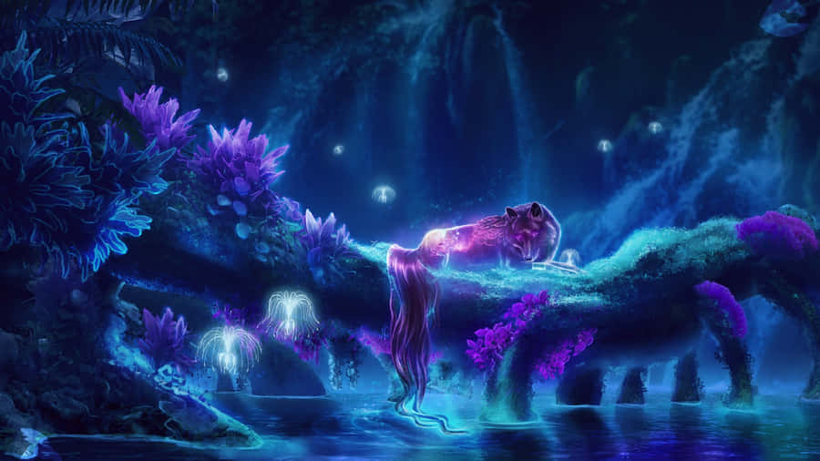 A Mystical Unicorn In Enchanted Forest Wallpaper